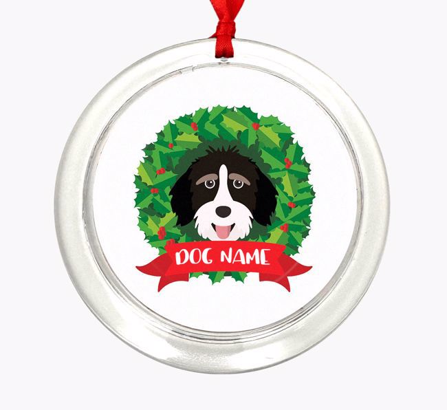 'Wreath' - Personalized {breedFullName} Christmas Decoration